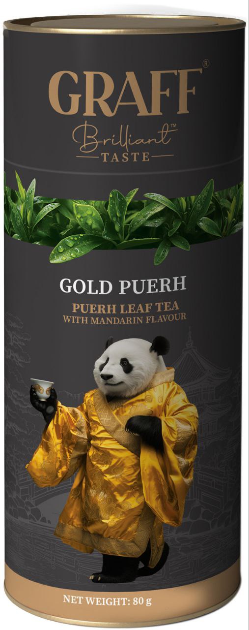 Чай Graff Gold Pue листовий з ароматом мандарина тубус 80г